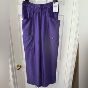 Med Couture Purple Wide Leg Scrub Pants